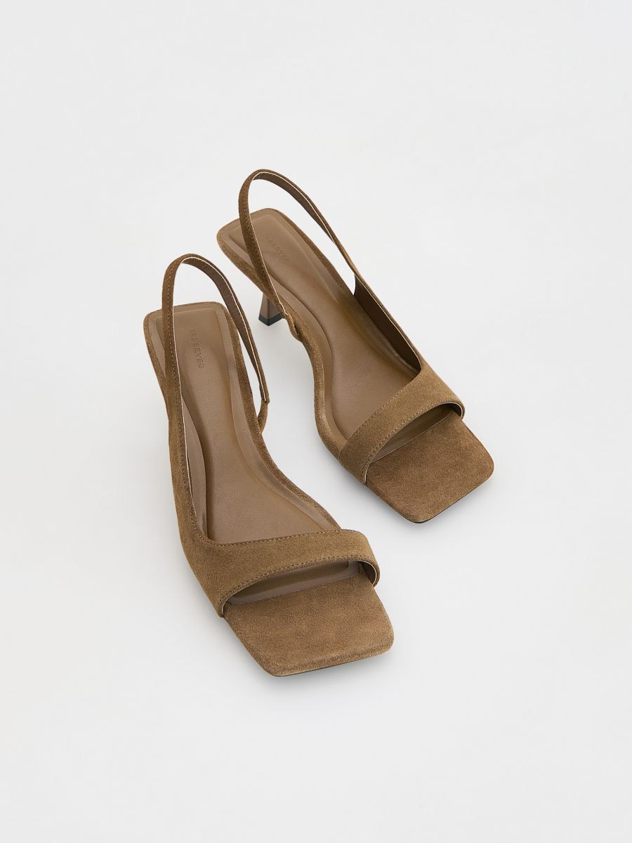Suede heeled sandals Color dark brown - RESERVED - 578CP-89X