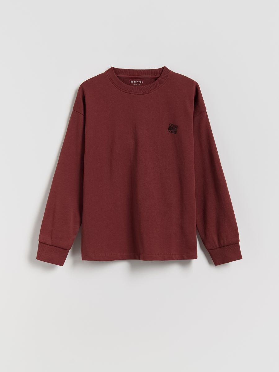 Лонгслів з принтом - темно коричневий - RESERVED