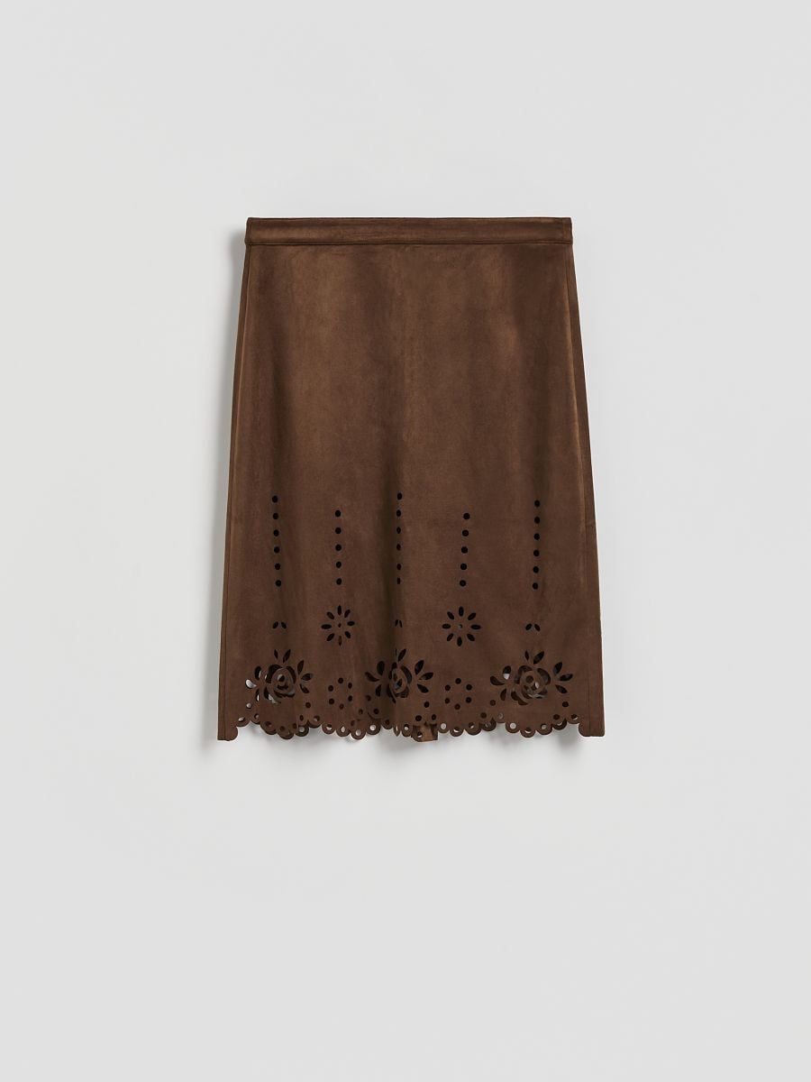 LADIES` SKIRT - χρυσο-καφε - RESERVED