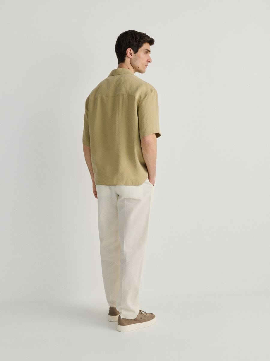 Linen rich joggers - beige - RESERVED - 3