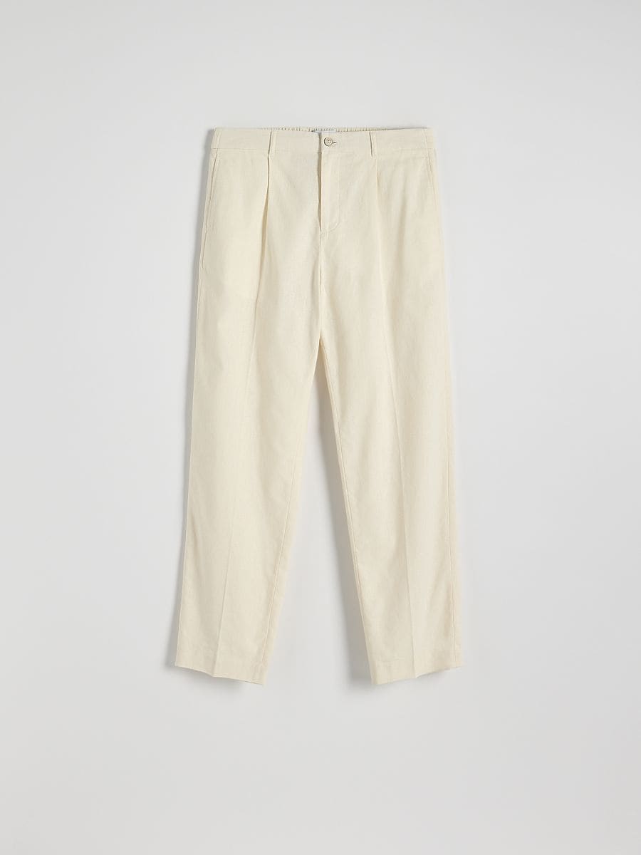 Linen rich joggers - beige - RESERVED - 4