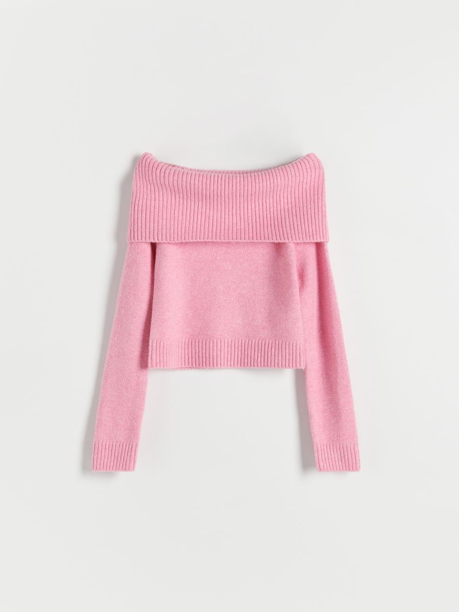Off shoulder sweater - pink - RESERVED - 4