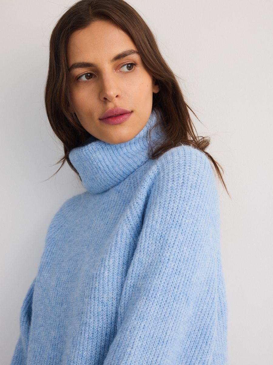 Turtleneck jumper - pale blue - RESERVED - 2