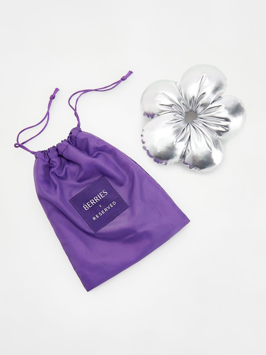 Decorative scrunchie - silver - RESERVED - 2