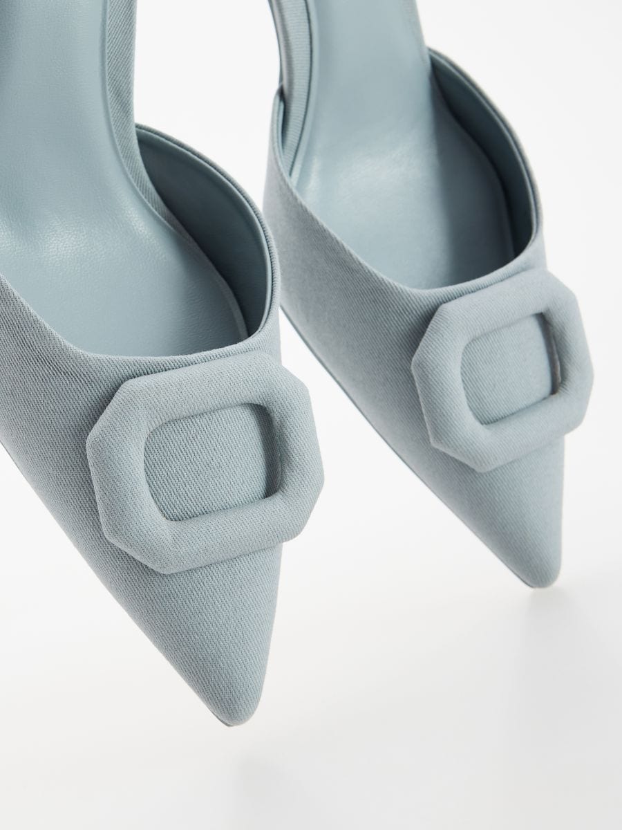 Pumps with open heel - pale blue - RESERVED - 3