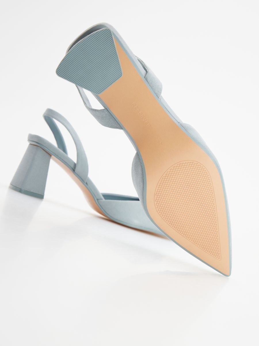 Pumps with open heel - pale blue - RESERVED - 5