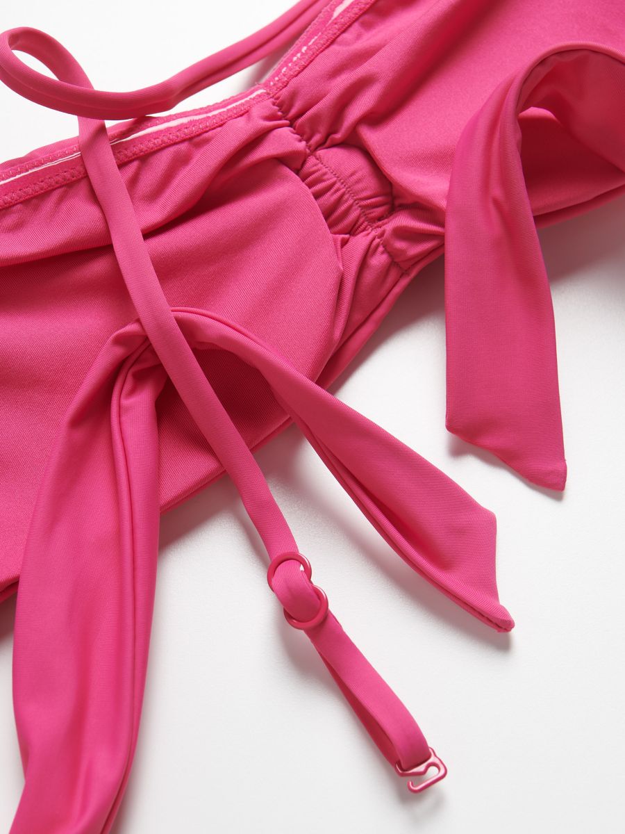 Bikini top with a rose - hot pink - RESERVED - 7