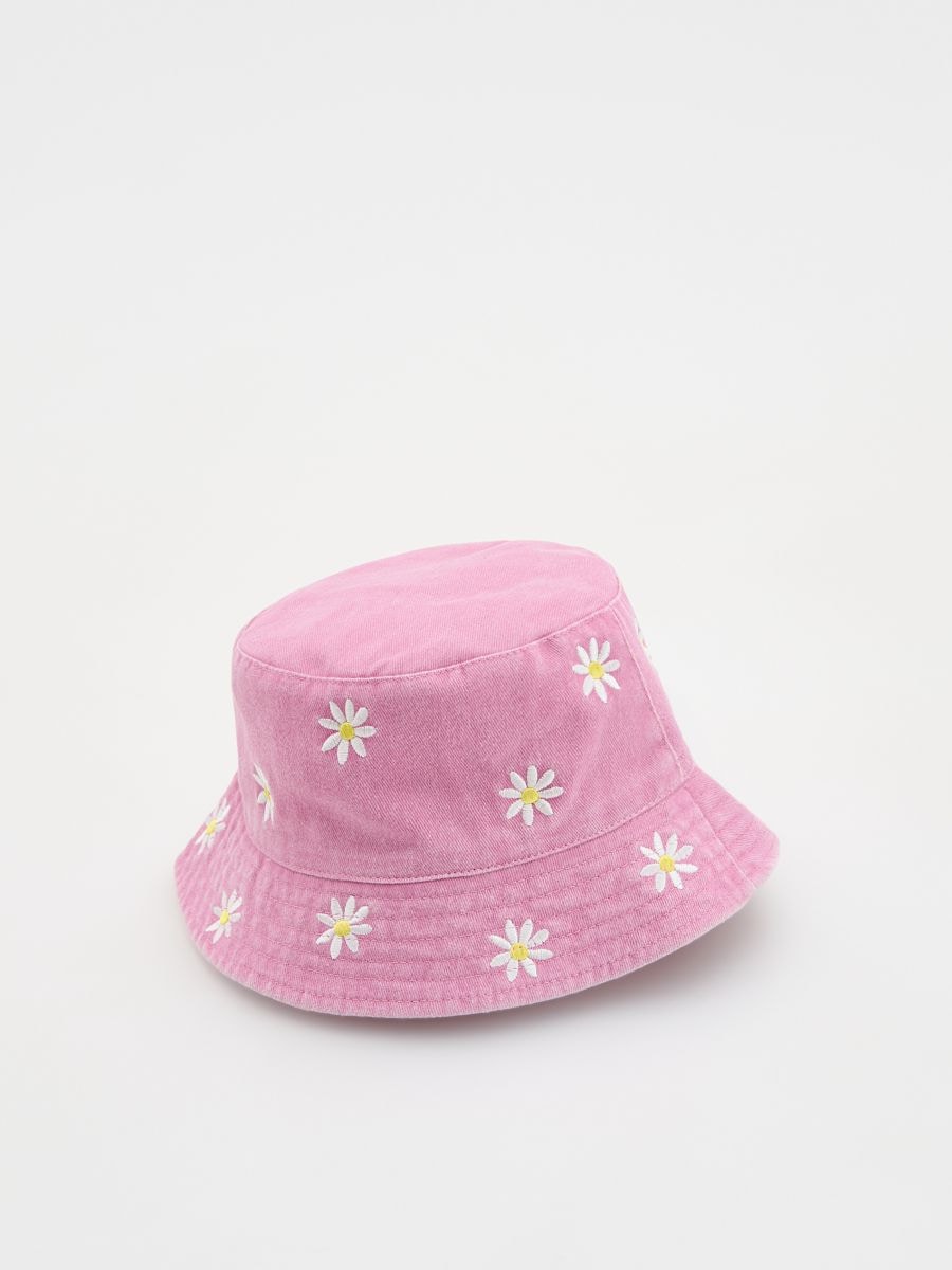 Bucket hat with embroidery details - pink - RESERVED - 3