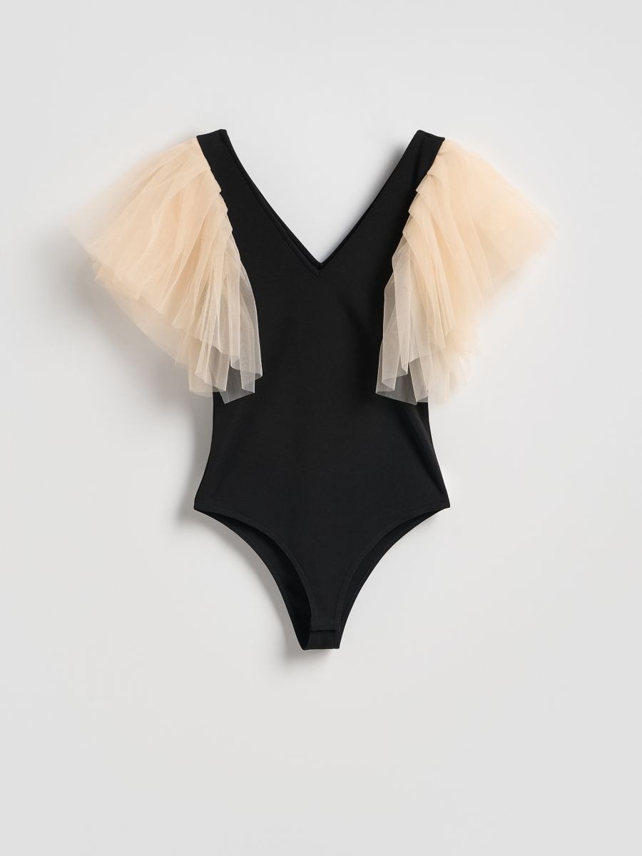 Body dekoratív ujjal - többszínű - RESERVED