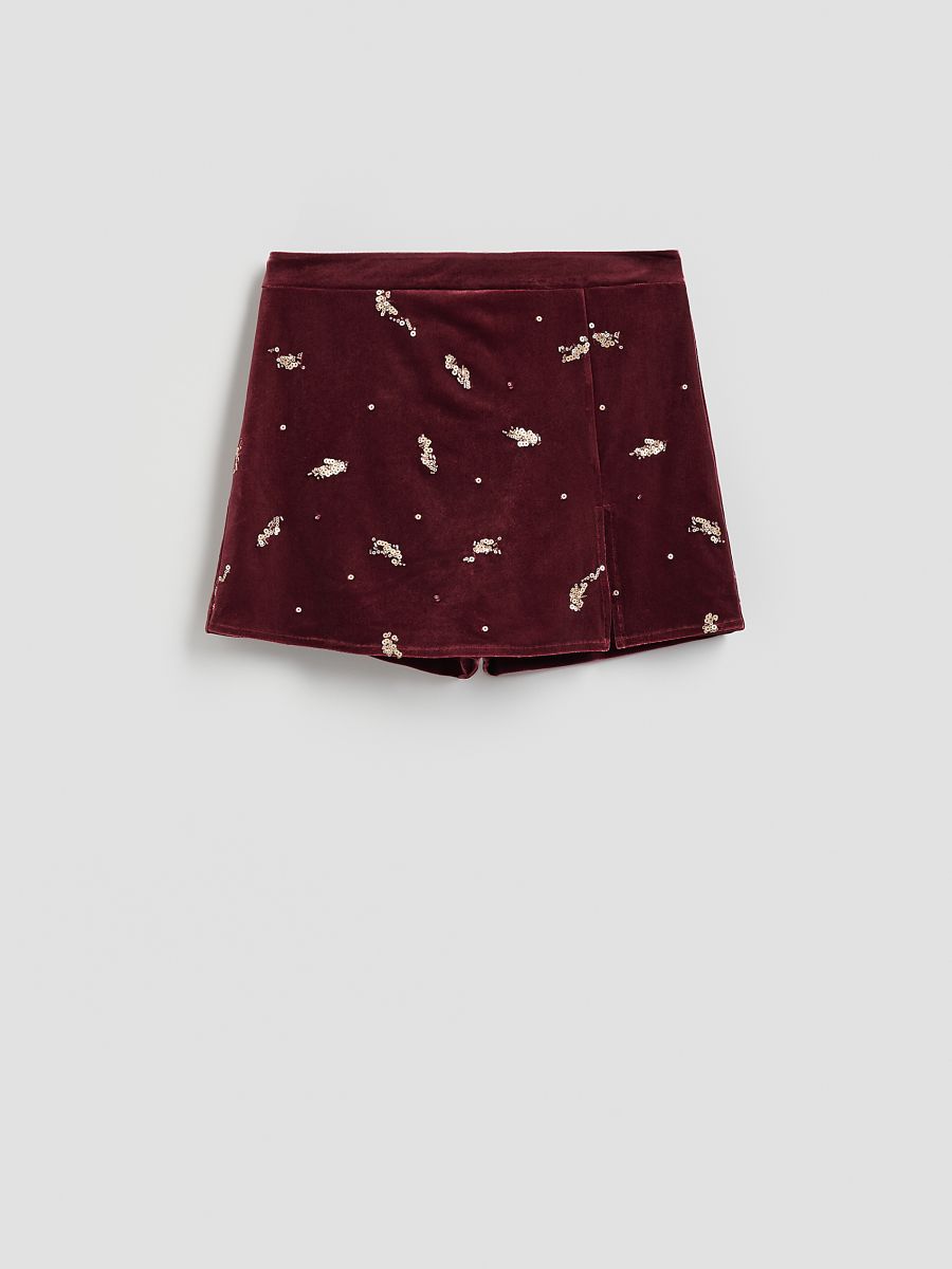 Sequin skort - burgundy - RESERVED