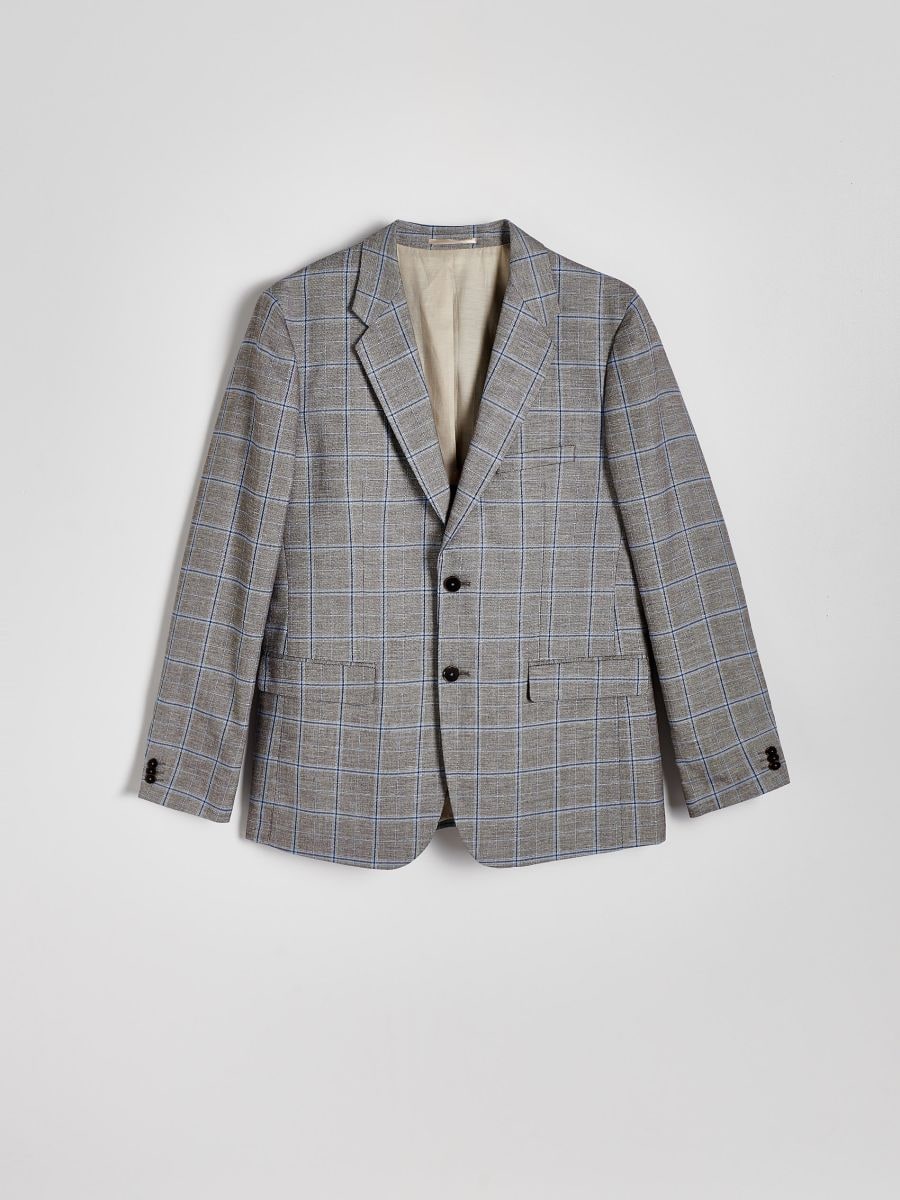 Regular fit blazer with linen blend - brown - RESERVED - 5