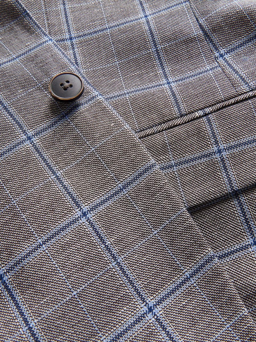 Regular fit blazer with linen blend - brown - RESERVED - 7