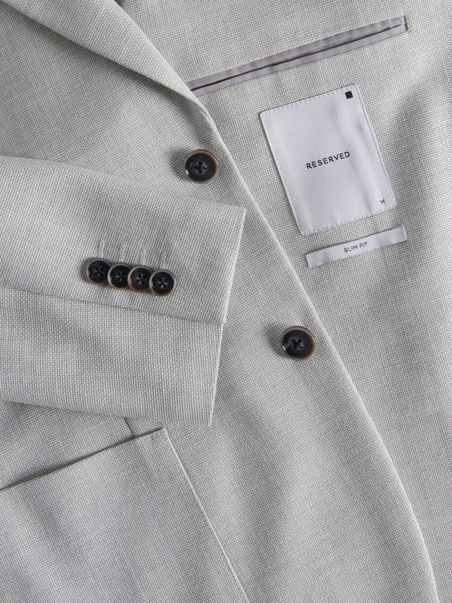 Slim fit blazer with viscose blend - light grey - RESERVED - 6