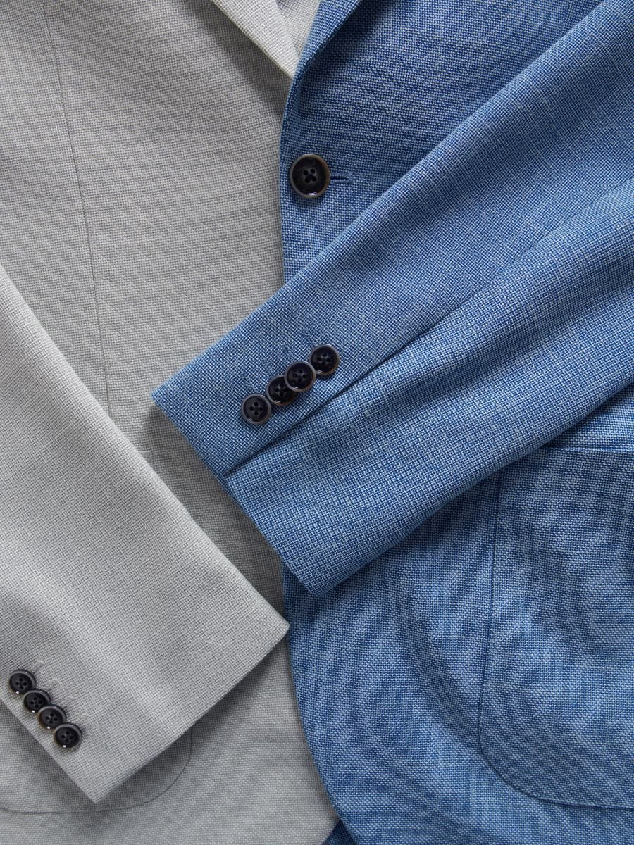 Slim fit blazer with viscose blend - light grey - RESERVED - 8