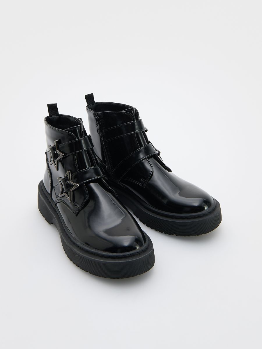 Faux leather ankle boots - black - RESERVED