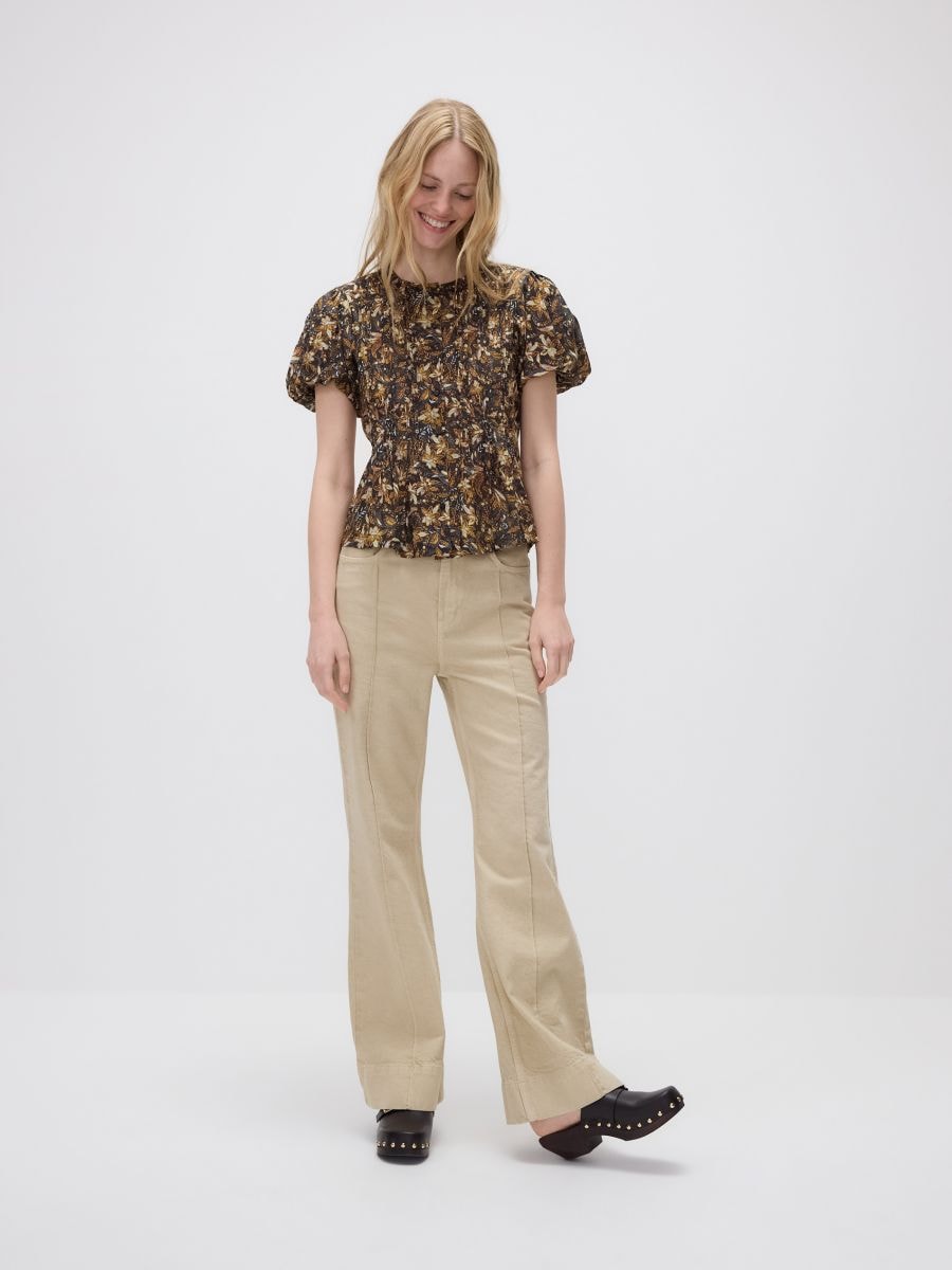 Blouse with puff sleeves - multicolor - RESERVED - 5