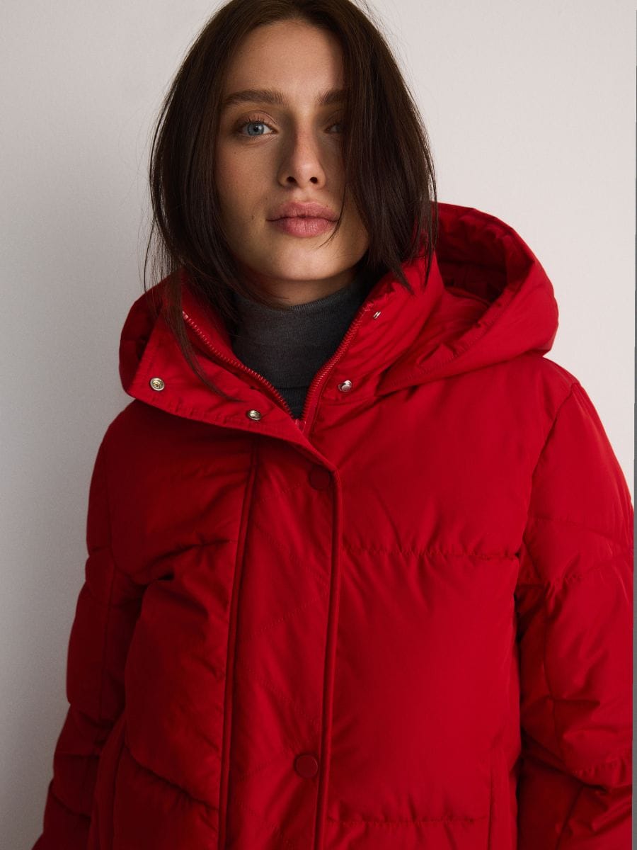 Cropped jacket with hood - red - RESERVED - 3
