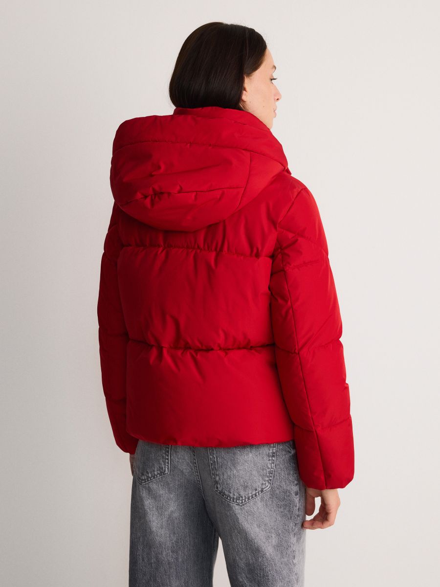 Cropped jacket with hood - red - RESERVED - 4