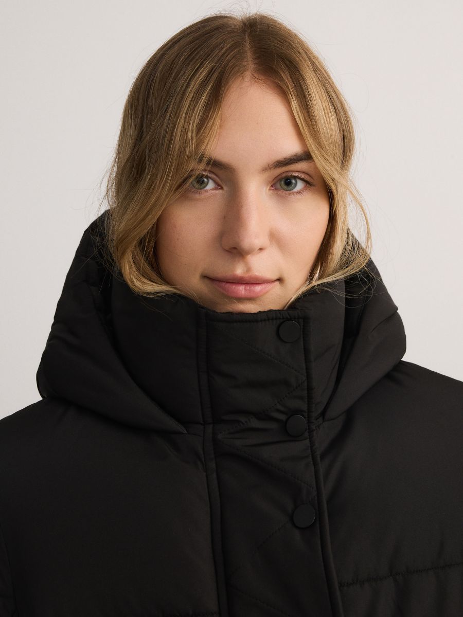 Cropped jacket with hood - black - RESERVED - 3