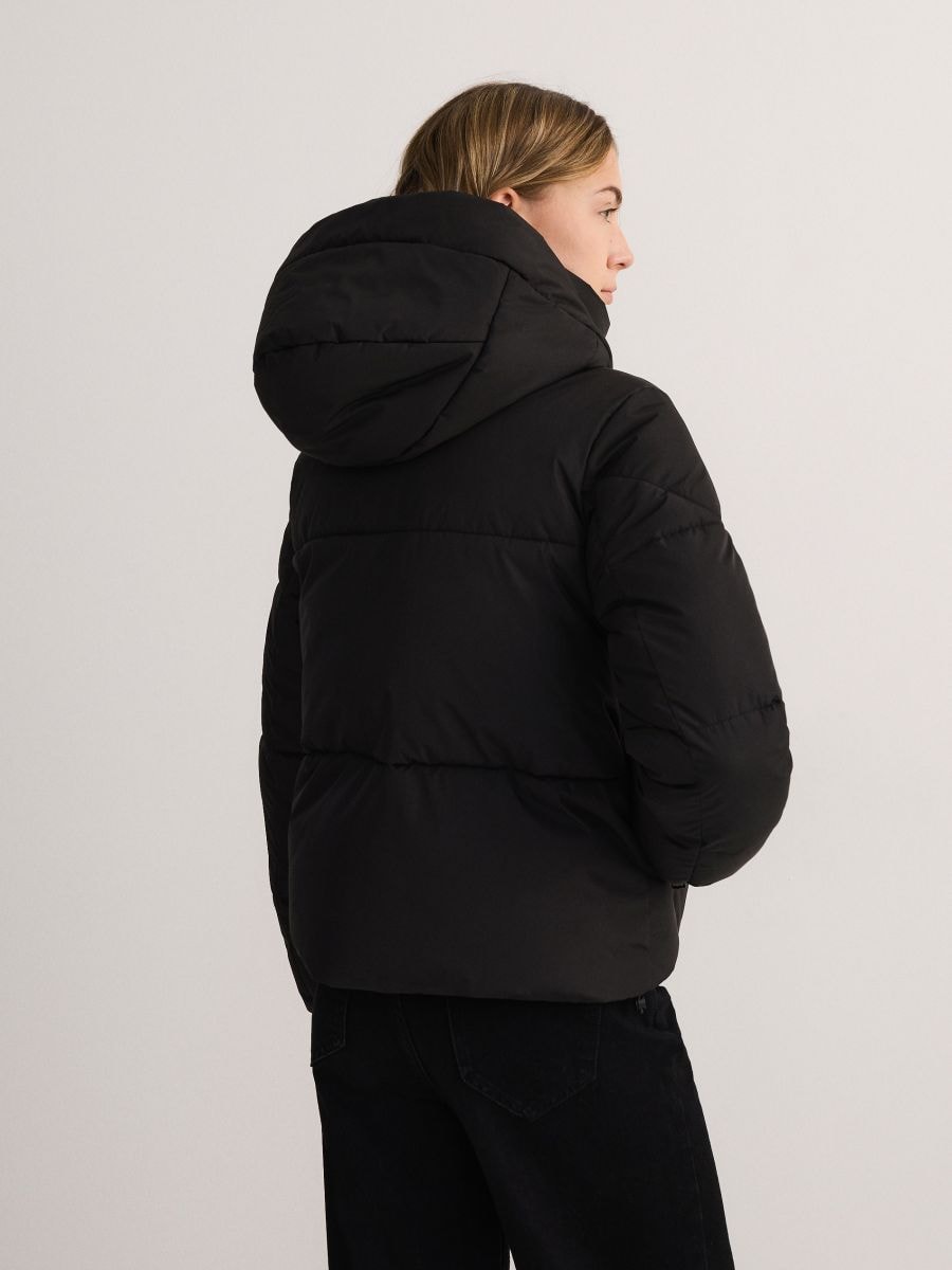Cropped jacket with hood - black - RESERVED - 4