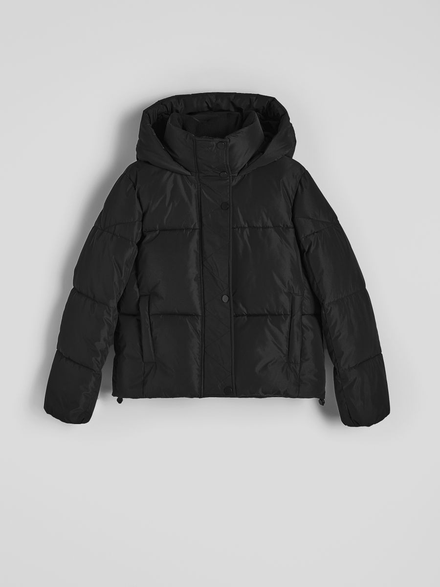Cropped jacket with hood - black - RESERVED - 5