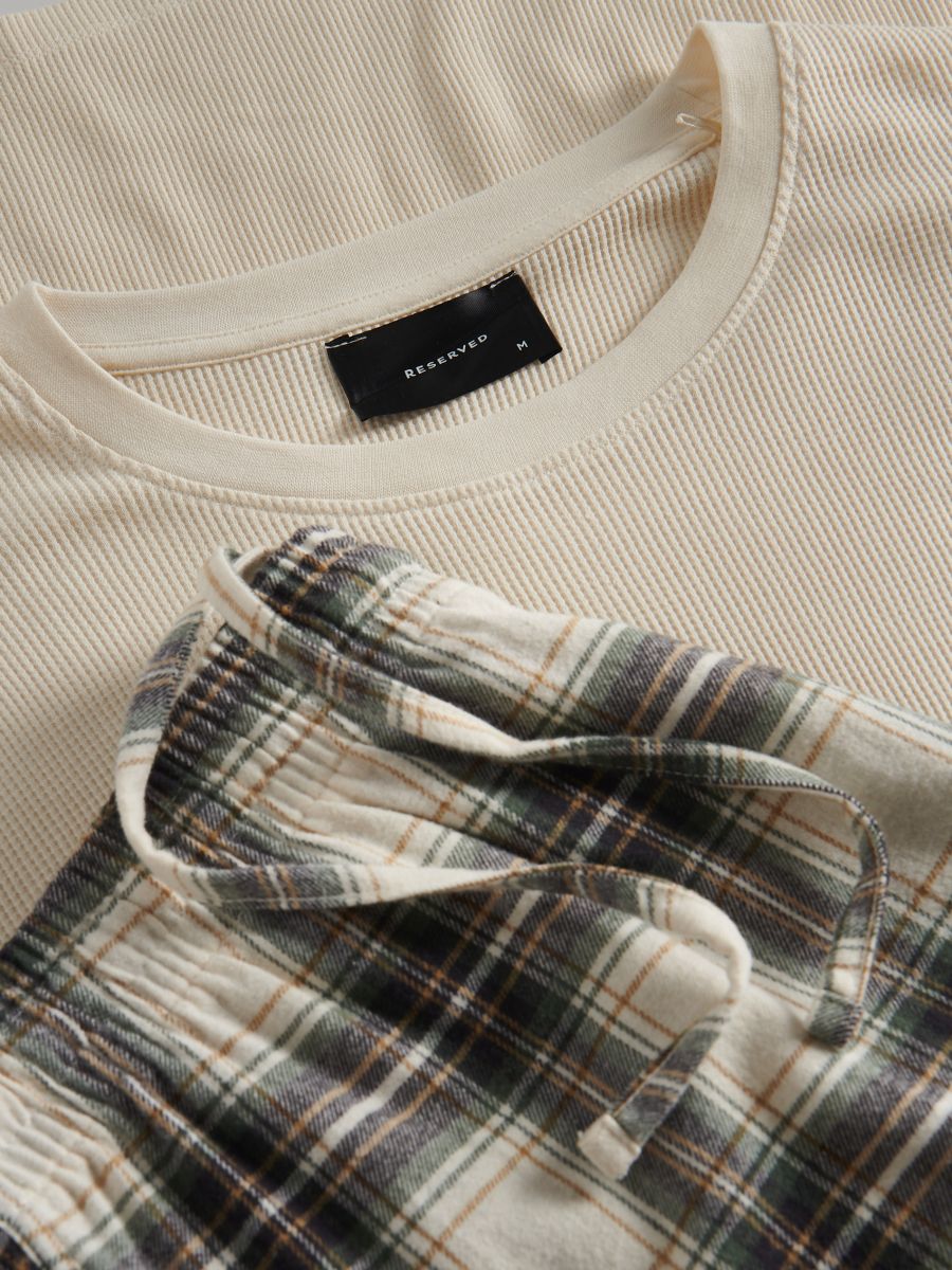 Pyjamassæt i to dele i bomuld - lyshudfarve - RESERVED - 6
