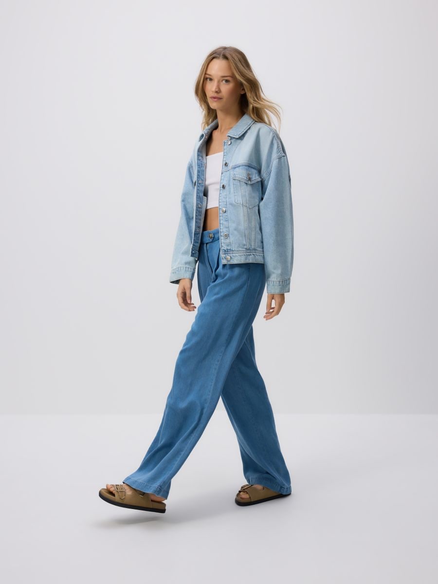 Wide leg lyocell jeans - blue jeans - RESERVED