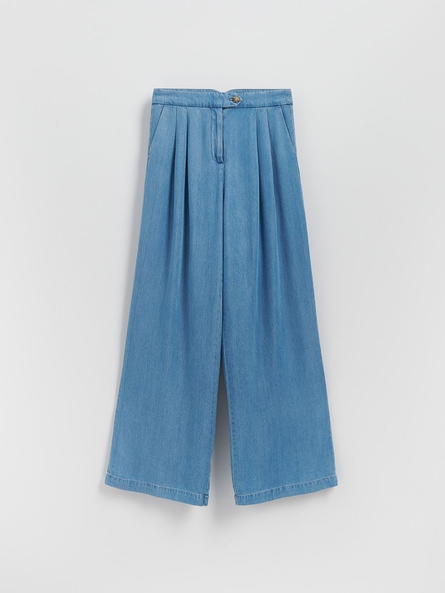 Wide-Leg-Jeans aus Lyocell - Hell blau - RESERVED