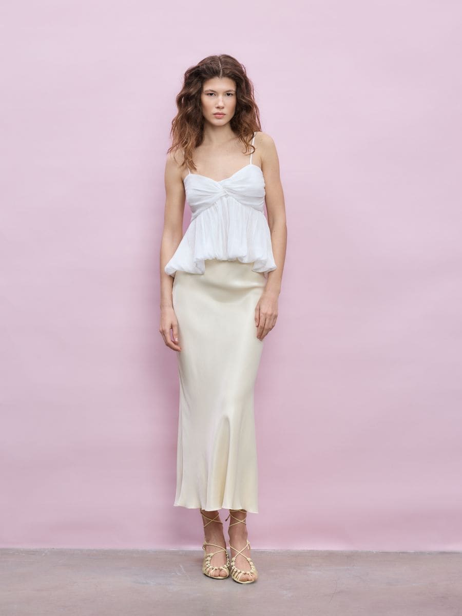 Ærmeløs bluse - hvid - RESERVED - 2