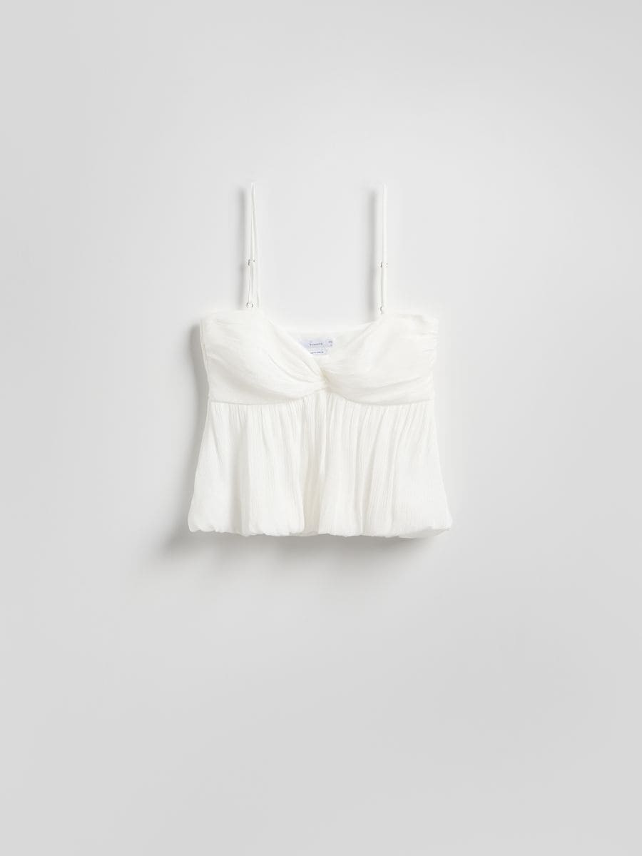 Ærmeløs bluse - hvid - RESERVED - 5