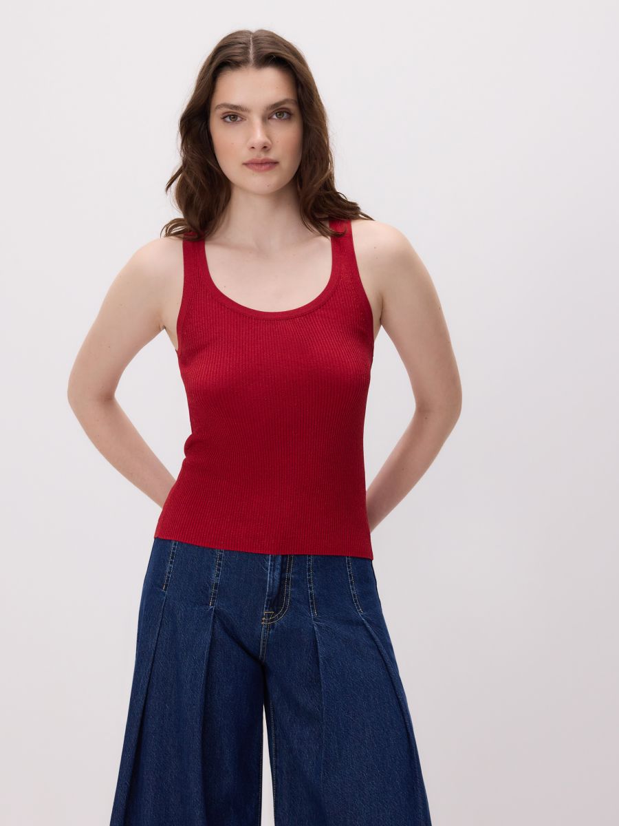 Top with metallic thread - red - RESERVED - 3