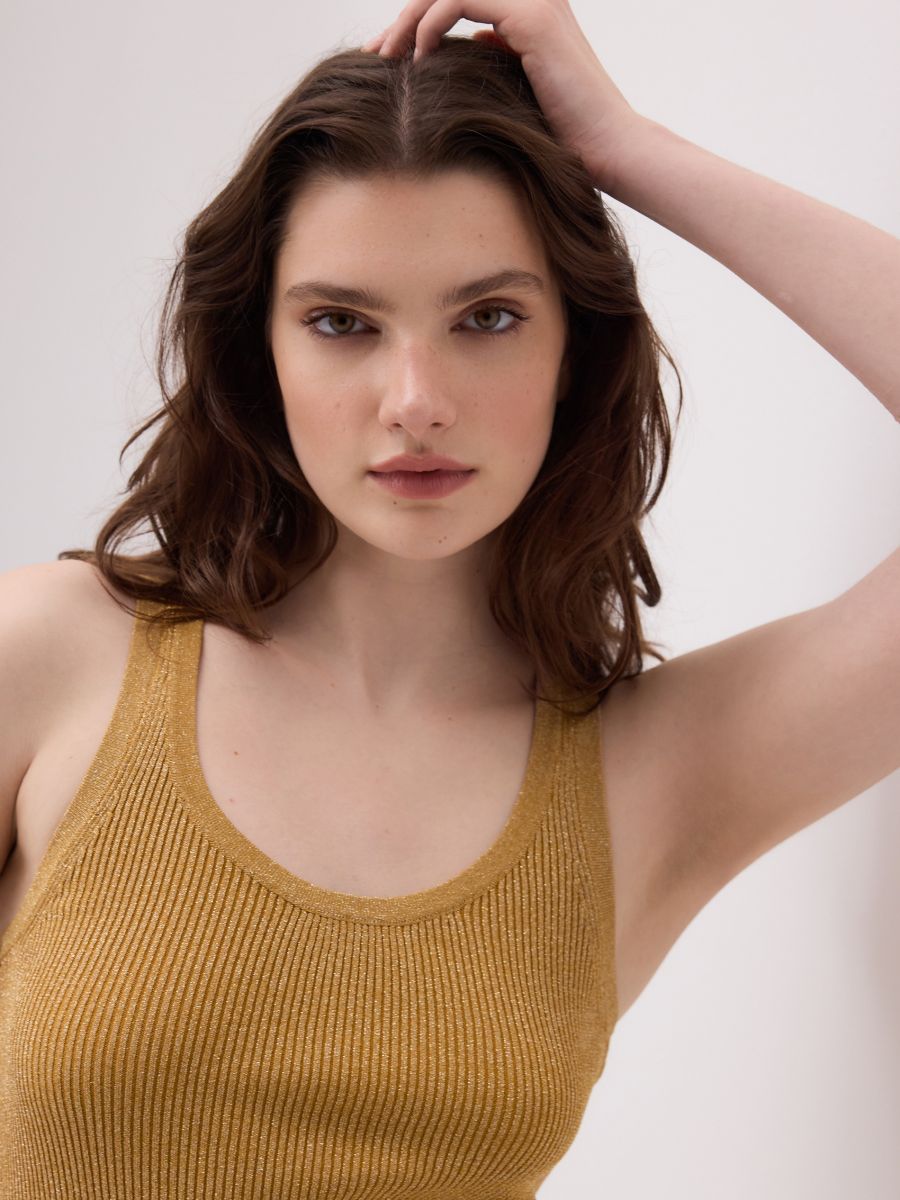 Top with metallic thread - golden - RESERVED - 2