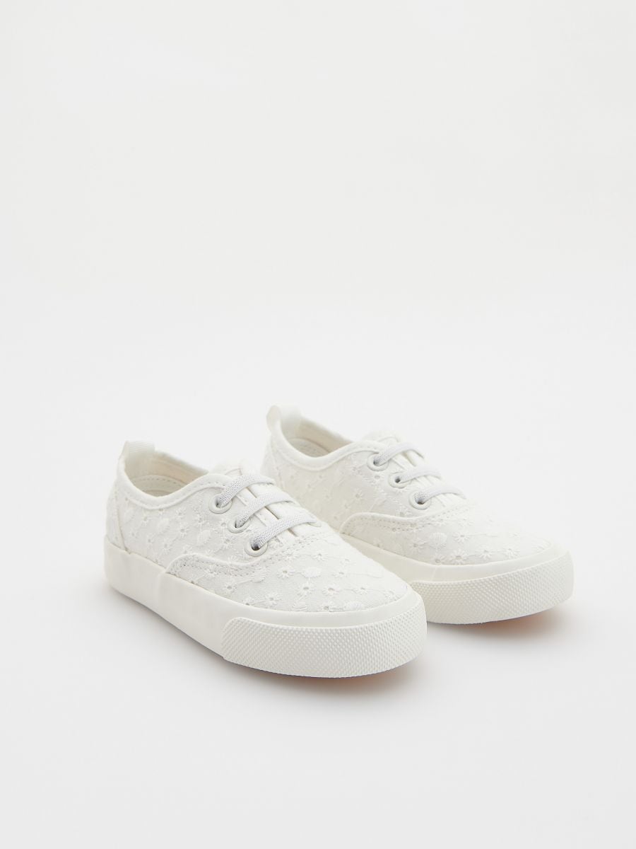 Bavlněné tenisky slip on - bílá - RESERVED - 4