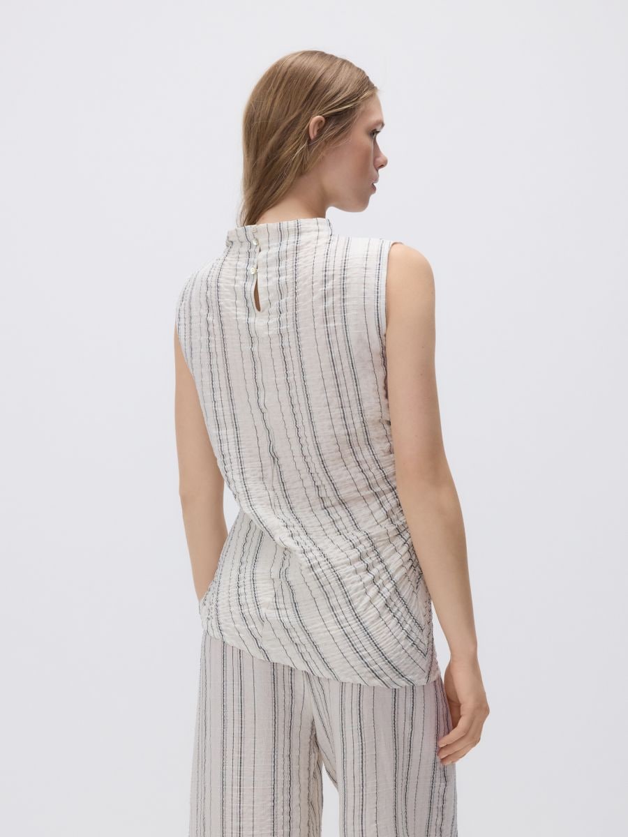 Asymmetric viscose top - beige - RESERVED - 4
