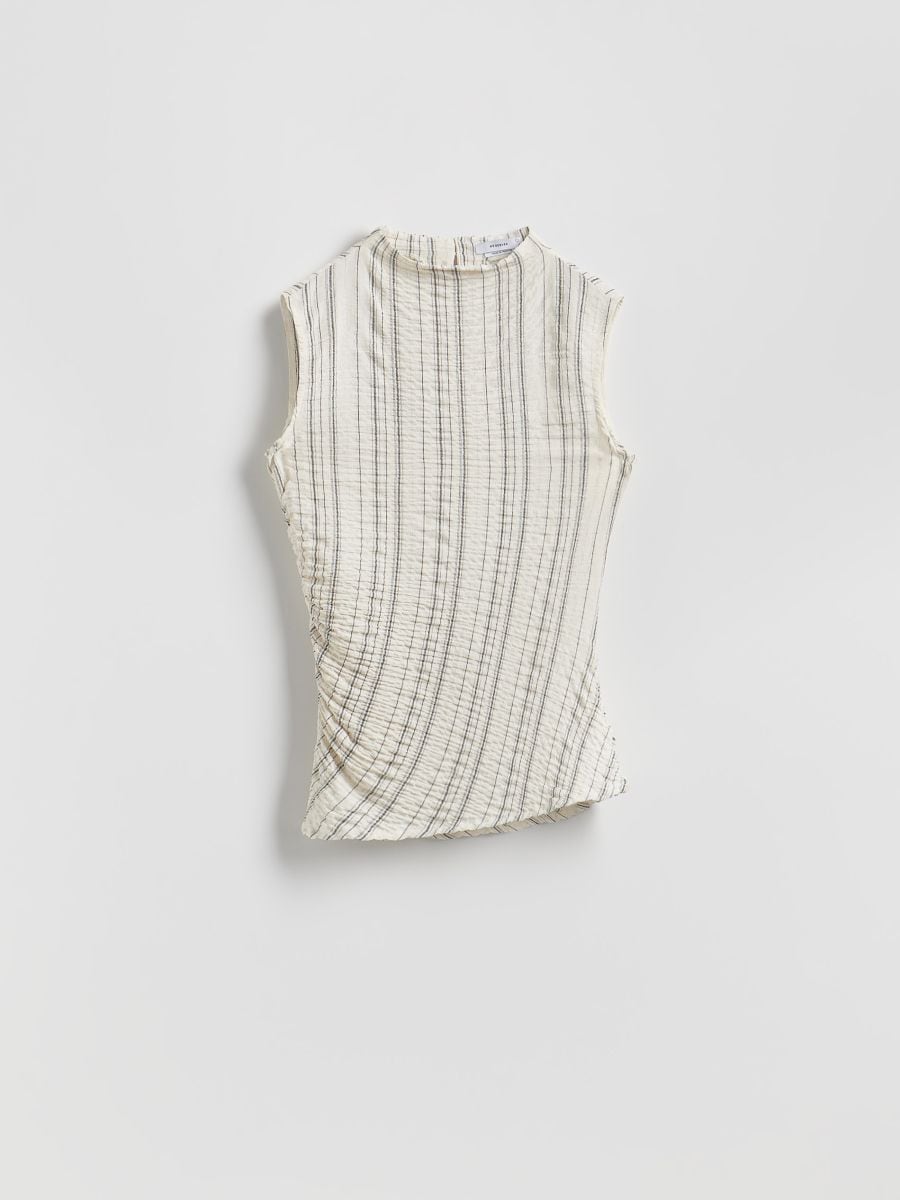 Asymmetric viscose top - beige - RESERVED - 5