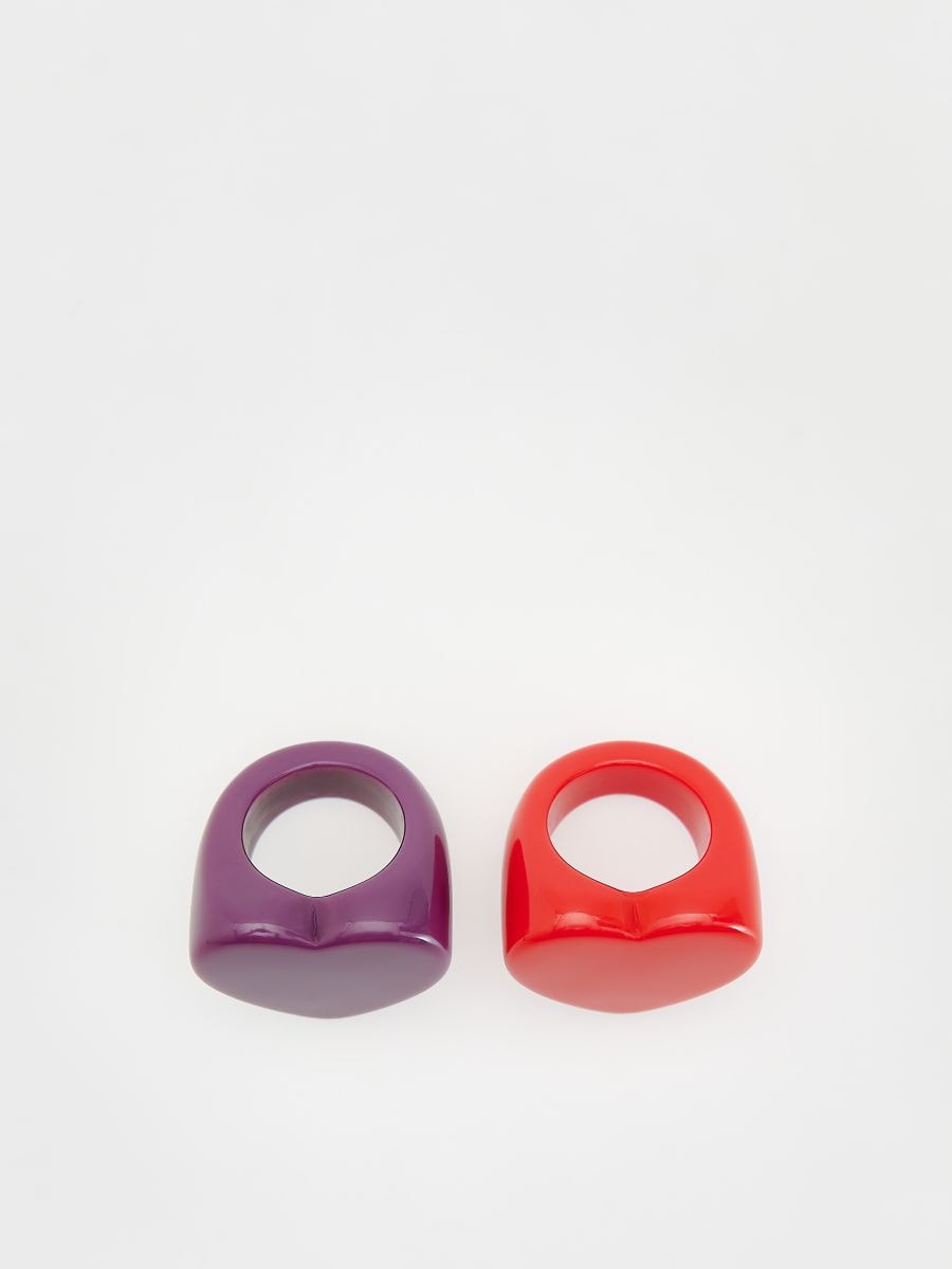 Herzförmige Ringe, 2er-Pack - rot - RESERVED - 2