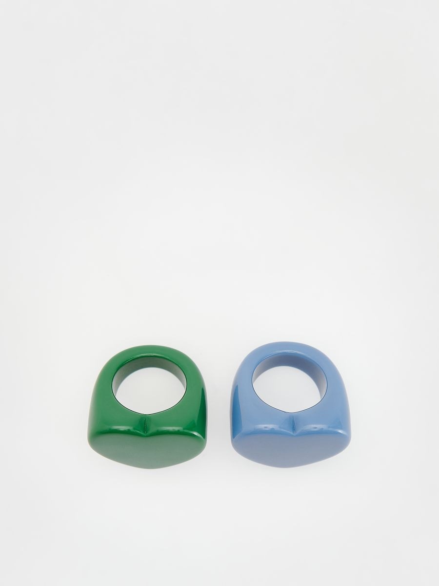 Herzförmige Ringe, 2er-Pack - hellblau - RESERVED - 3