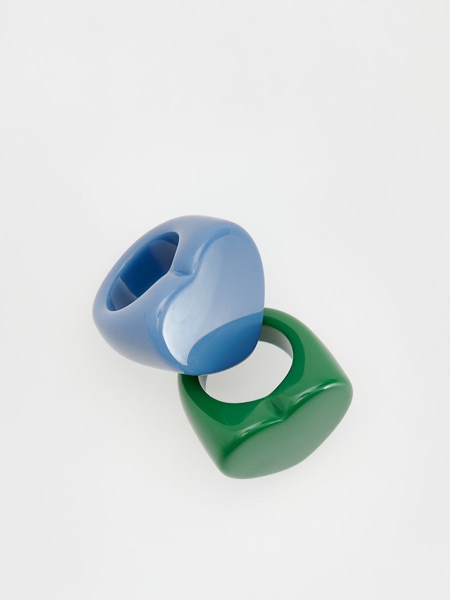 Herzförmige Ringe, 2er-Pack - hellblau - RESERVED - 6