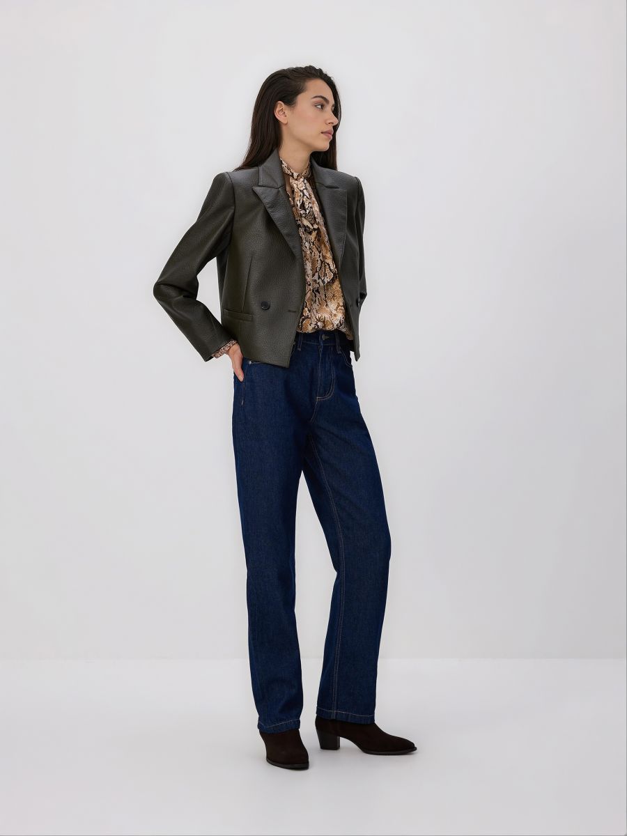 Straight fit jeans - navyblå - RESERVED