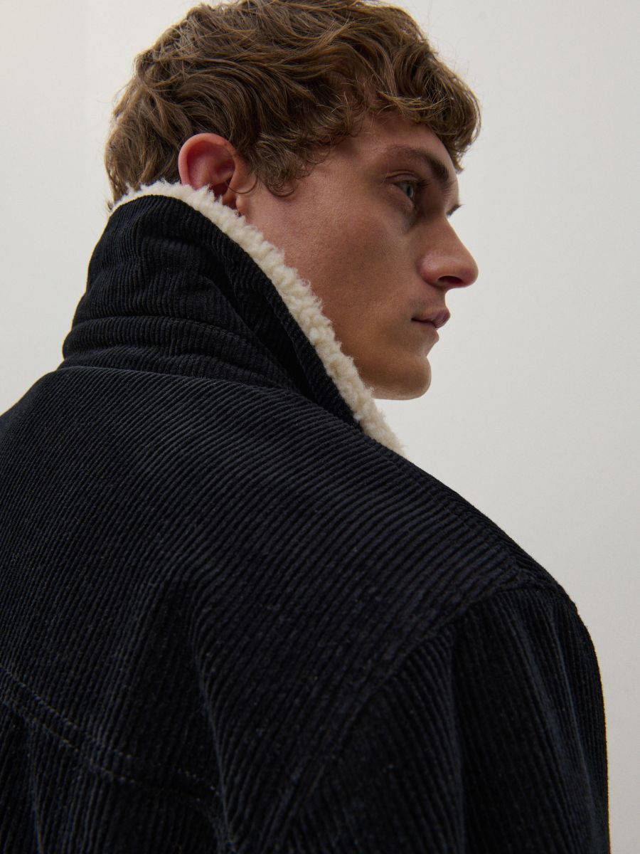 Corduroy sherpa jacket - black - RESERVED - 3