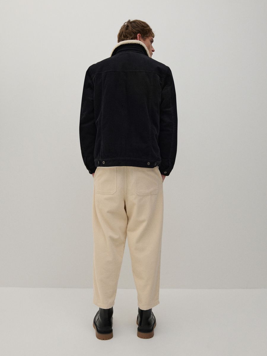 Corduroy sherpa jacket - black - RESERVED - 5