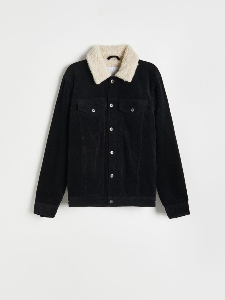 Corduroy sherpa jacket - black - RESERVED - 6