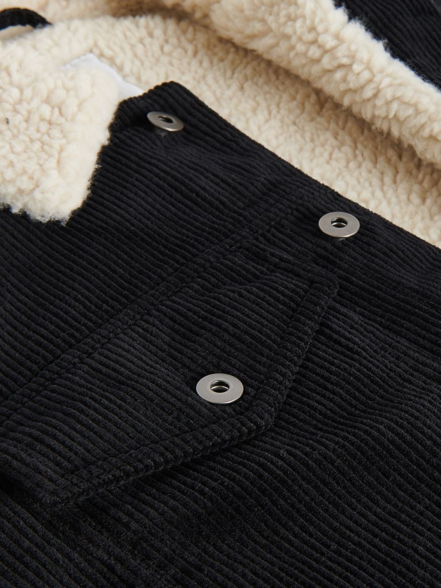 Corduroy sherpa jacket - black - RESERVED - 7