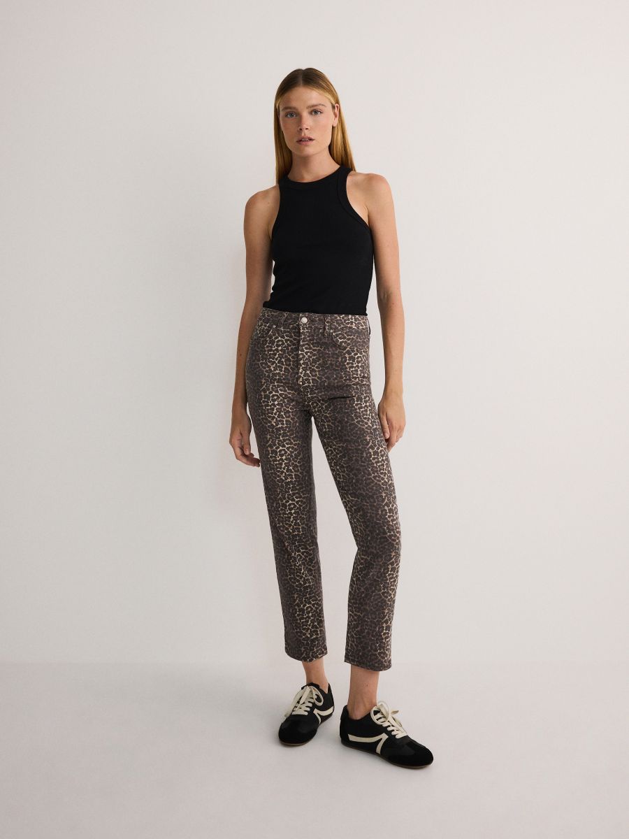 Mom-fit jeans with animal print - multicolor - RESERVED - 3