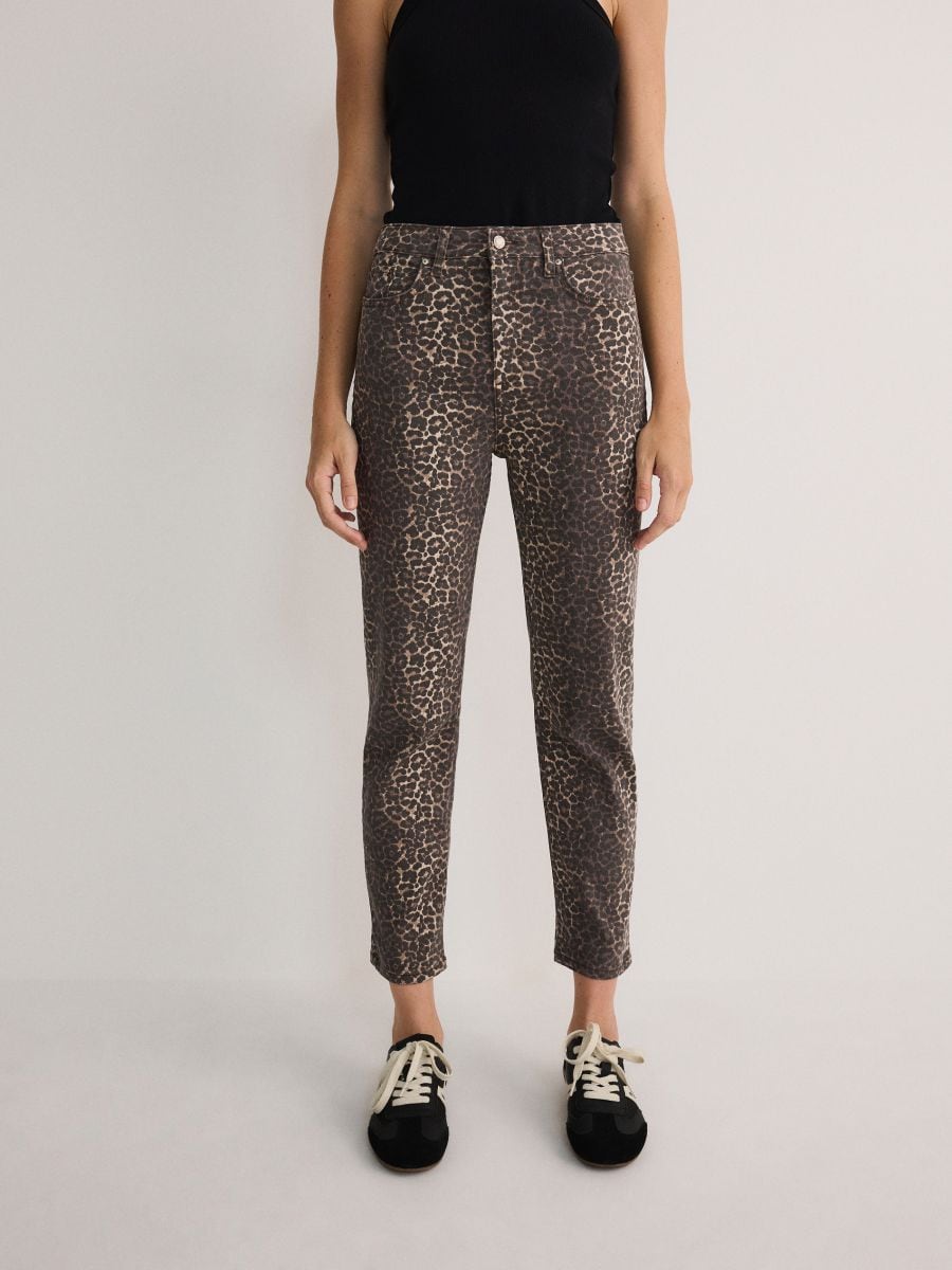 Mom-fit jeans with animal print - multicolor - RESERVED - 2