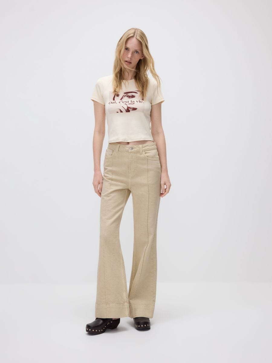 T-shirt with print - cream - RESERVED - 2