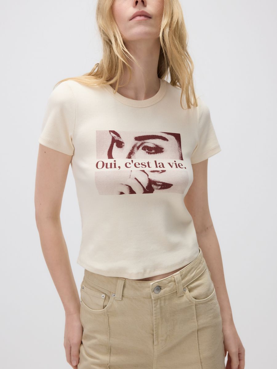 T-shirt with print - cream - RESERVED - 3
