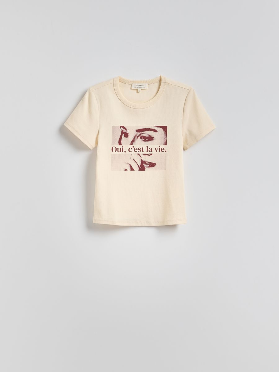 T-shirt with print - cream - RESERVED - 7