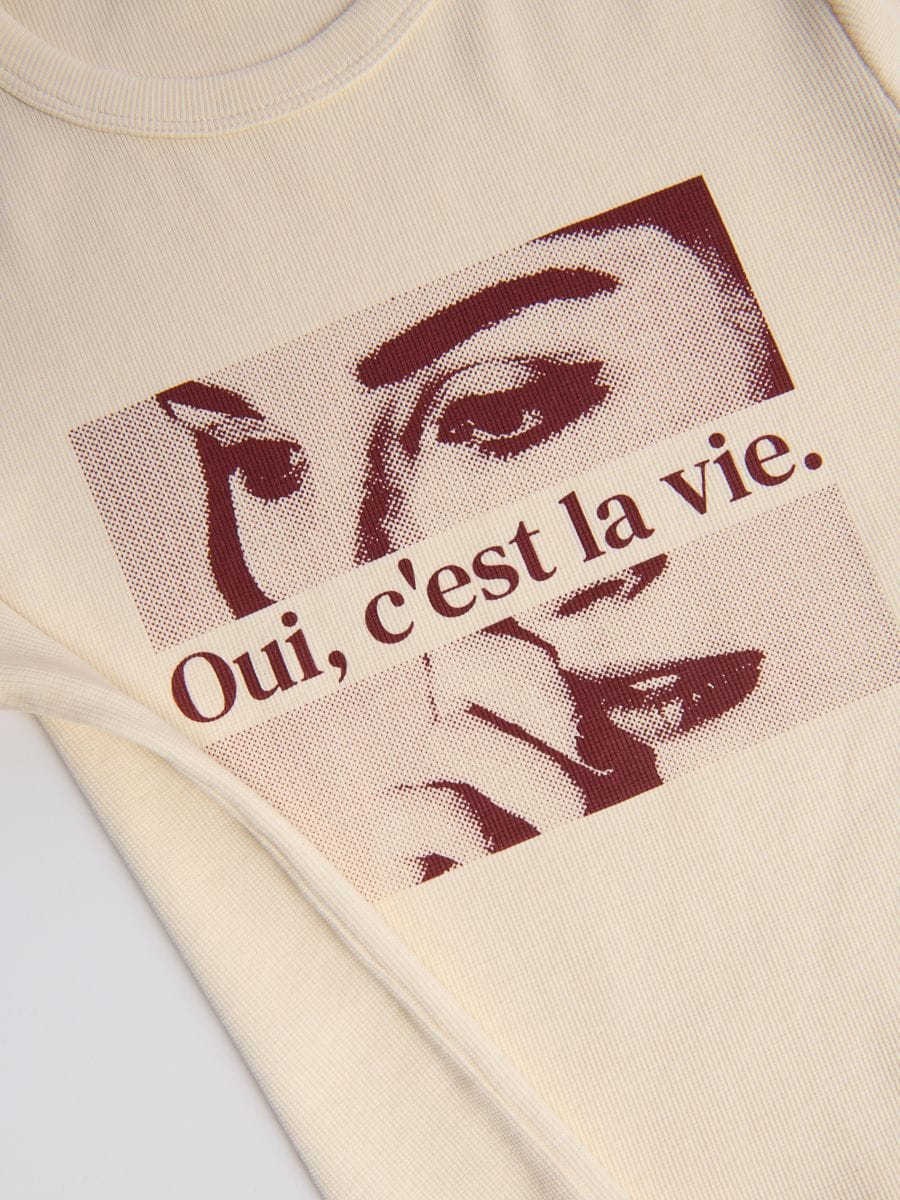 T-shirt with print - cream - RESERVED - 8