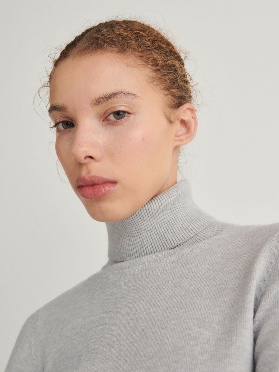 Viscose blend turtleneck - mid grey - RESERVED - 3